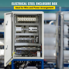 VEVOR NEMA Steel Enclosure, 24 x 16 x 10'' NEMA 4X Steel Electrical Box, IP66 Waterproof & Dustproof, Outdoor/Indoor