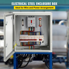 VEVOR NEMA Steel Case, 24x24x8'' NEMA 4X Metal Electric Enclosure, IP66 Water & Dust Resistant, Suitable for Both
