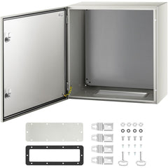 VEVOR NEMA Metal Case, 24x24x12'' NEMA 4X Metal Electric Enclosure, IP66 Water & Dust Resistant, Suitable for Both