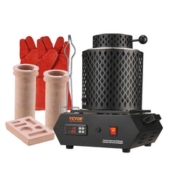 VEVOR Gold Melting Furnace, 1350W, 2102 ℉ Max Temperature, Digital Electric Melting Furnace with 1 kg and 3 kg Ceramic