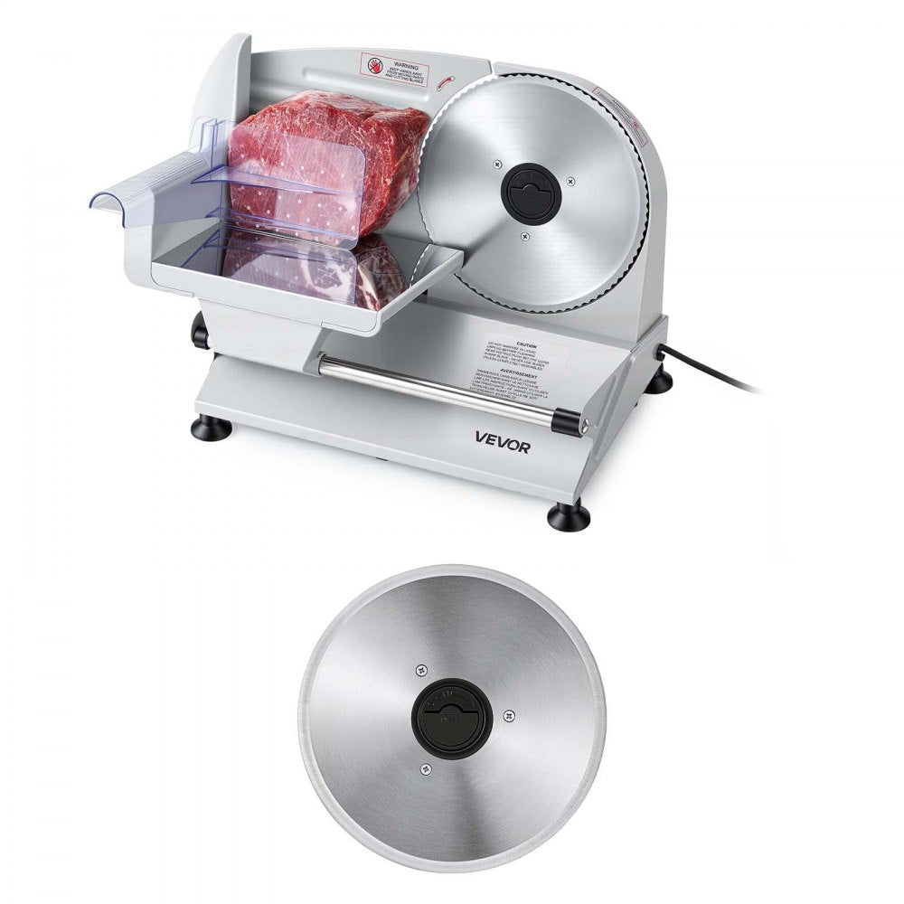 VEVOR Meat Slicer, 7.5" Electric Deli Slicer with 2 SUS420 Blades & 0-0.6" Adjustable Thickness, 200W Home Food-Slicer