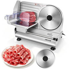 VEVOR Meat Slicer, 8.6" Electric Deli Slicer with 2 SUS420 Blades & 0-0.6" Adjustable Thickness, Dual Security Lock
