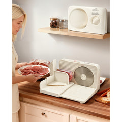 VEVOR Meat Slicer, 6.7" Foldable Electric Cutter with Dual Security Lock, 0-0.59" Adjustable Thickness, Easy to Clean