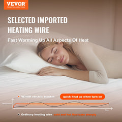VEVOR Heated Mattress Pad, 39 x 75 in, Electric Bed Warmer with 1-5 Heat Settings Control, 10-Hour Auto Shut Off