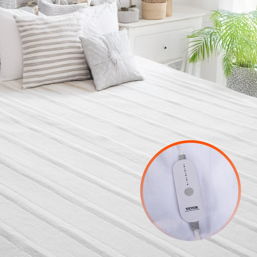 VEVOR Heated Mattress Pad, 78 x 80 in, King Electric Bed Warmer with 1-5 Heat Settings Control, 10-Hour Auto Shut Off