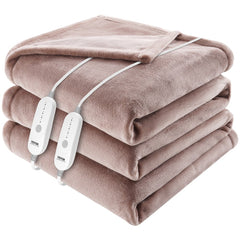VEVOR Heated Blanket Electric Throw, 100" x 90" King Size, Soft Flannel Heating Blanket with 10 Hours Timer Auto-off &