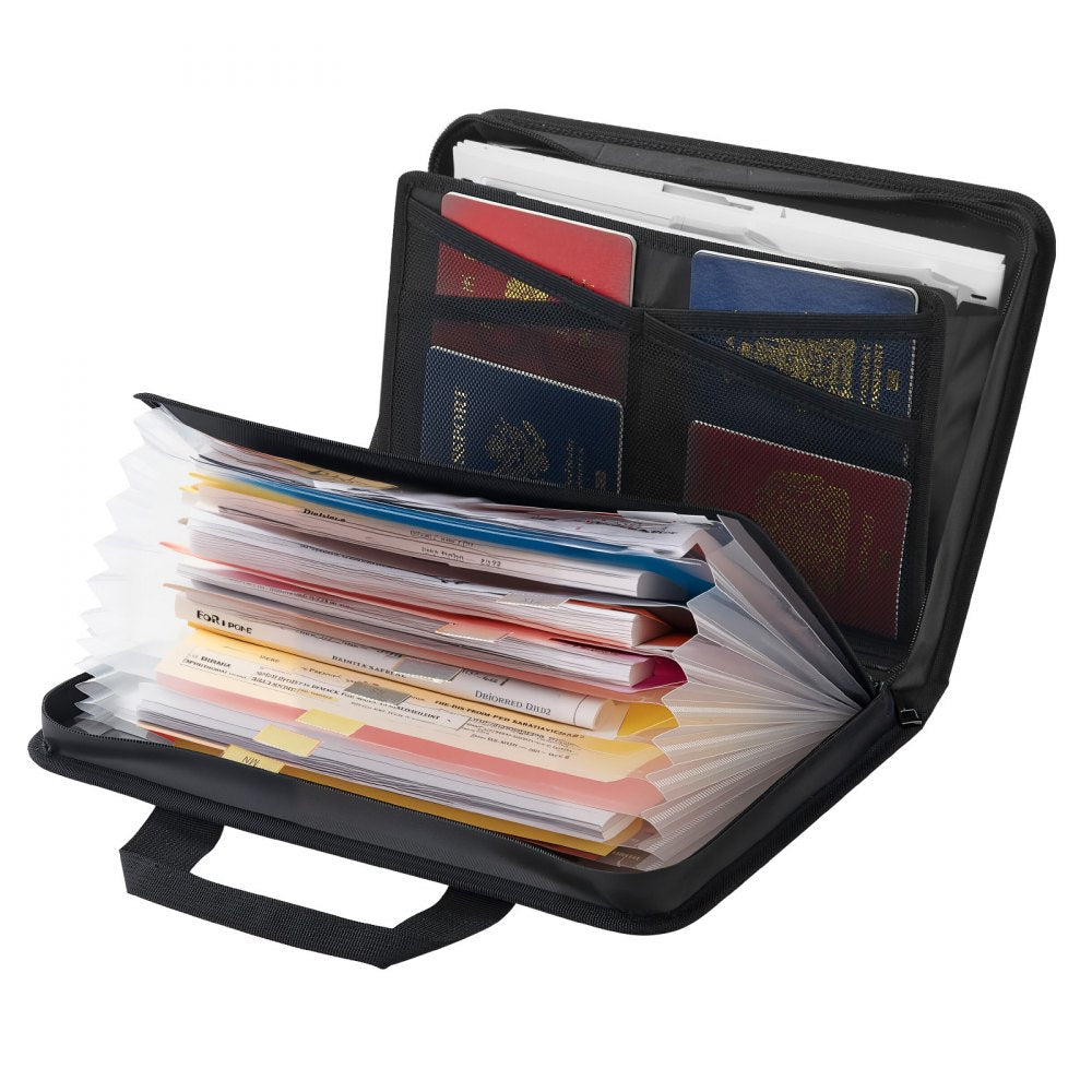 VEVOR Fireproof Document Bag, 1832 ℉ Heat Insulated Fireproof & Waterproof Bag, Portable Multi-Layer File Storage