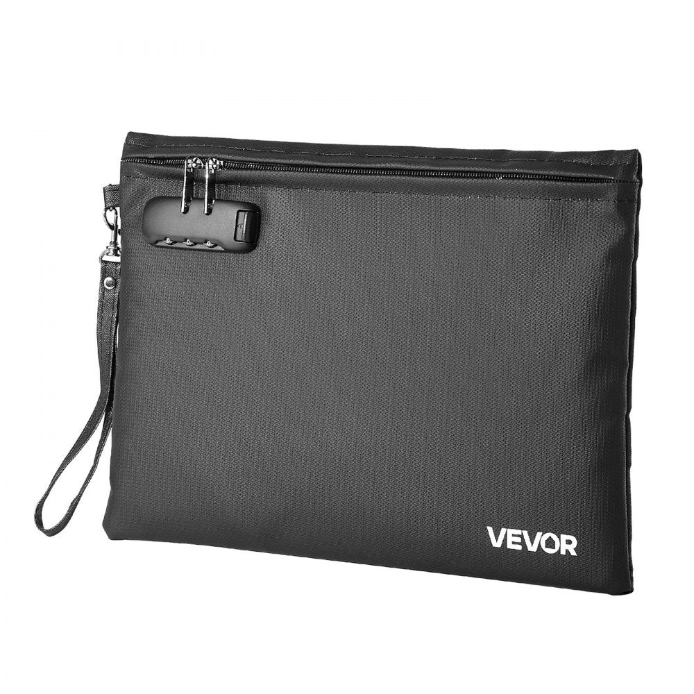 VEVOR Fireproof Document Bag, 1832 ℉ Heat Insulated Fireproof & Waterproof Bag with Lock, Portable File Storage
