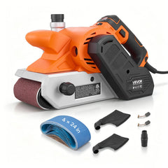 VEVOR 11.5A Belt Sander 4" x 24" Woodworking Belt Sander 6 Variable Speeds, 900-1550 FPM Sanding Machine with 10PCS