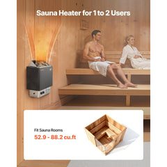 VEVOR Sauna Heater, 2KW AC 120V Electric Sauna Stove, Dry Steam Bath Saunas Stove with Pre-Drilled Bracket, Fit 52.9 to