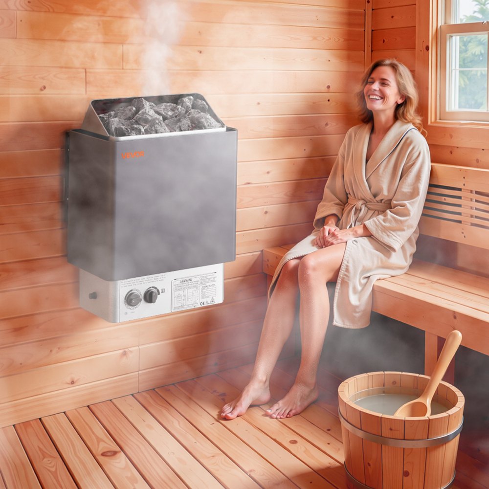 VEVOR 9KW Sauna Heater, Steam Bath Sauna Heater with Built-In Controls, Electric Sauna Stove, 3h Timer and Adjustable