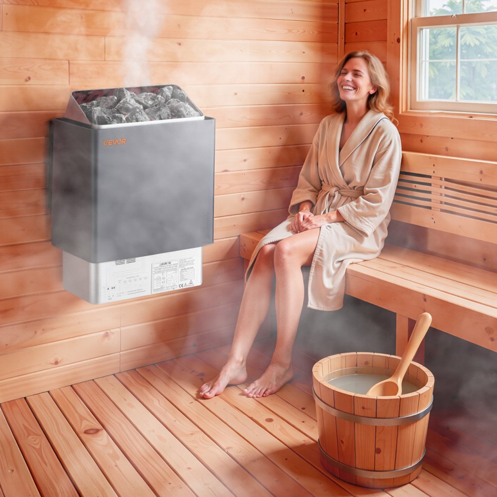 VEVOR Sauna Heater, 9KW 220V Electric Sauna Stove, Steam Bath Sauna Heater with External Digital Controller, 3h Timer