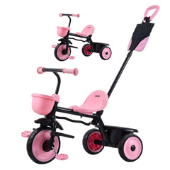 VEVOR Toddler Tricycle & Stroller for 18 Months to 5 Year Old, Kids Trike with Parent Push Handle, Adjustable Seat &