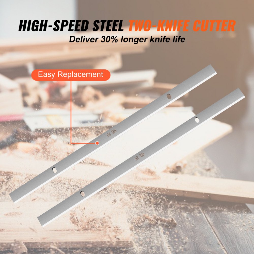 VEVOR Thickness Planer, Single Speed, 13" Width Worktable Benchtop Planer, Two-Blade, 15-Amp 2000W Powerful Motor, 12"