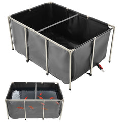 VEVOR Canvas Fish Pond, 270 Gal Above Ground Fish Pond, PVC Koi Tank with Clear Viewing Panel, Rectangular Goldfish