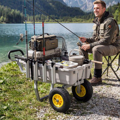 VEVOR Beach Fishing Cart, 200 lbs Load Capacity, Fishing Cart with Poly Bed, Heavy-Duty Aluminum Alloy Frame, 13-Inch