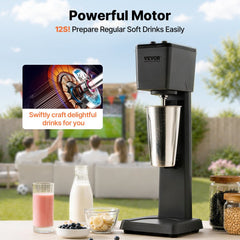 VEVOR Milkshake Machine, 375W Milkshake Maker Mixer, Single Head Drink Mixer Blender Machine, 3-Speed Milkshake Blender