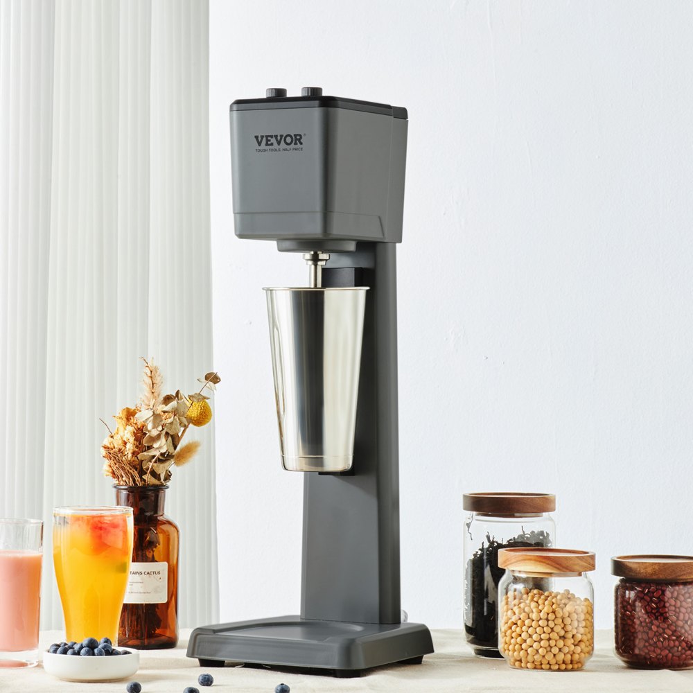 VEVOR Milkshake Machine, 375W Milkshake Maker Mixer, Single Head Drink Mixer Blender Machine, 3-Speed Milkshake Blender