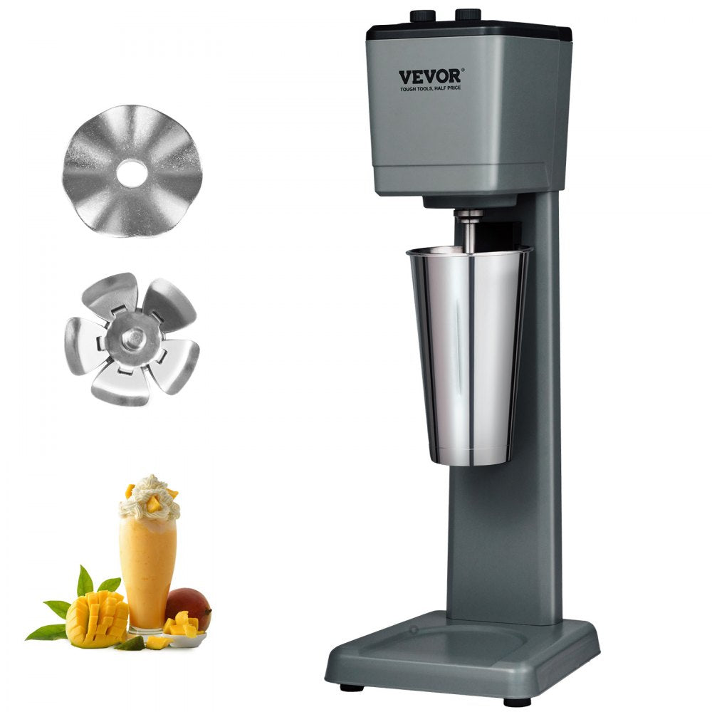 VEVOR Milkshake Machine, 375W Milkshake Maker Mixer, Single Head Drink Mixer Blender Machine, 3-Speed Milkshake Blender