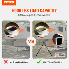 VEVOR 5th Wheel Tripod Stabilizer, 5000 LBS Load Capacity Tripod Fifth Wheel Stabilizer, 35"-57" Adjustable Height RV