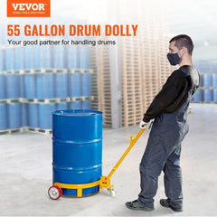 VEVOR 55 Gallon Drum Dolly, 1200 lbs Load Capacity, Barrel Dolly Cart Drum Caddy Round Dolly Steel Low Profile, Heavy