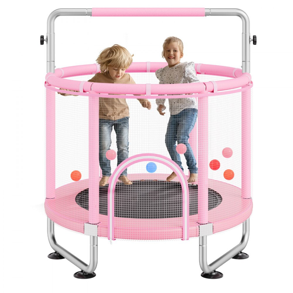 VEVOR 55" Kids Trampoline, 4.6FT Indoor Outdoor Trampoline, Mini Toddler Recreational Trampolinewith Safety Enclosure