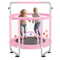 VEVOR 55" Kids Trampoline, 4.6FT Indoor Outdoor Trampoline, Mini Toddler Recreational Trampolinewith Safety Enclosure