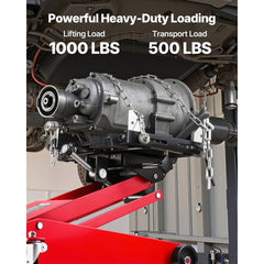 VEVOR Low Profile Floor Jack, 1000 lbs / 0.45 Ton Lifting Capacity Telescoping Transmission Floor Jack, 6.3-25.2 in
