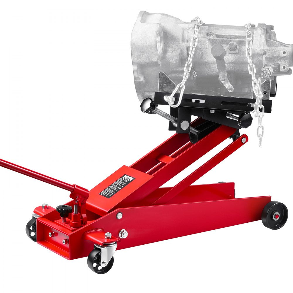 VEVOR Low Profile Floor Jack, 1000 lbs / 0.45 Ton Lifting Capacity Telescoping Transmission Floor Jack, 6.3-25.2 in