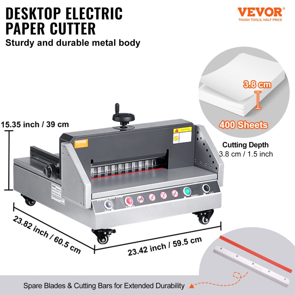 VEVOR Electric Paper Cutter, 13" /330.2mm Cutting Width, 1.57"/40mm Cutting Thickness, Desktop Paper Cutting Machine