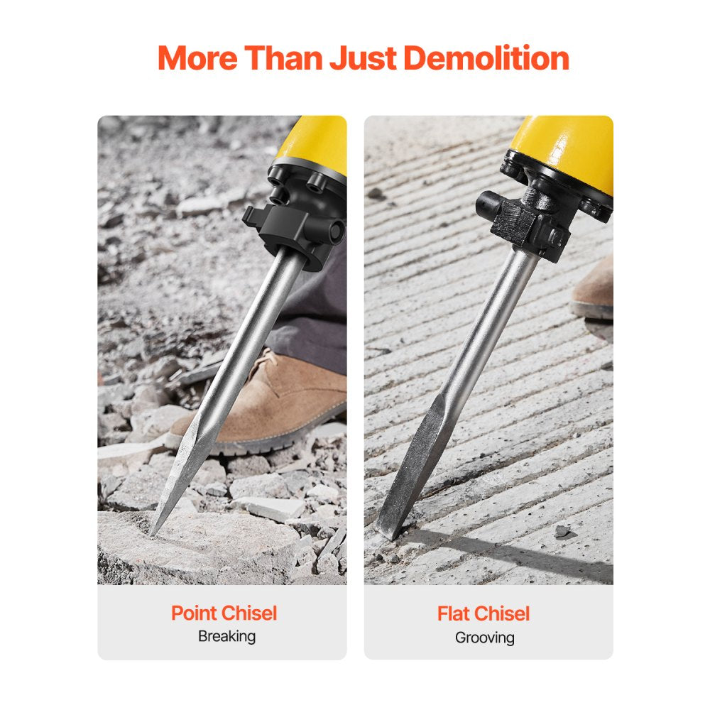 VEVOR Demolition Jack Hammer, 2200W Electric Jackhammer Heavy Duty, 1350 BPM Jack Hammer Concrete Breaker, with 1 Point