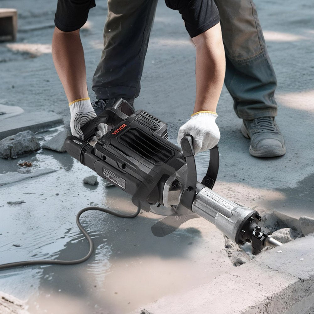 VEVOR Demolition Jack Hammer, 3000 W Powerful Electric Jackhammer, 1700 BPM Concrete Breaker with a Point Chisel