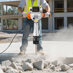 VEVOR Demolition Jack Hammer, 2100 W Powerful Electric Jackhammer, 1650 BPM Concrete Breaker with 2 Point Chisels, 2