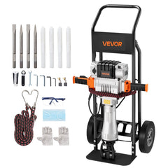 VEVOR Demolition Jack Hammer, 2100 W Powerful Electric Jackhammer, 1650 BPM Concrete Breaker with 2 Point Chisels, 2