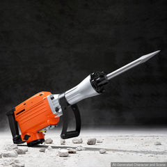 VEVOR Demolition Jack Hammer 2200 W 1950 BPM Concrete Breaker 6pcs Chisels, For Trenching and Hole Breaking, 360°