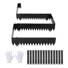 VEVOR Galvanized Steel Landscape Edging, 24-Pack 40 x 8 Inch Metal Edging for Landscaping with 26 Mounting Clips, Heavy