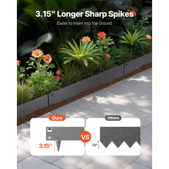 VEVOR Steel Landscape Edging, 5 Packs 39 x 4 in Rust-Resistant Metal Landscape Edging, Bendable Garden Edging Border