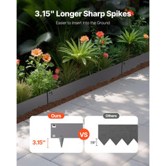 VEVOR Steel Landscape Edging, 5 Packs 39 x 5 in Rust-Resistant Metal Landscape Edging, Bendable Garden Edging Border