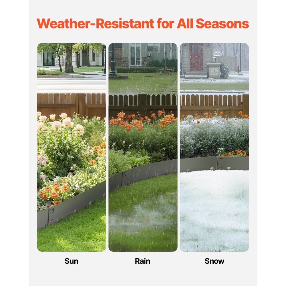 VEVOR Steel Landscape Edging, 5 Packs 39 x 5 in Rust-Resistant Metal Landscape Edging, Bendable Garden Edging Border
