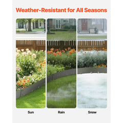 VEVOR Steel Landscape Edging, 5 Packs 39 x 5 in Rust-Resistant Metal Landscape Edging, Bendable Garden Edging Border