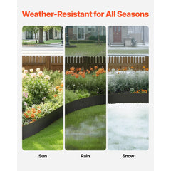 VEVOR Steel Landscape Edging, 6 Packs 40 x 8 in Rust-Resistant Metal Landscape Edging, Bendable Garden Edging Border