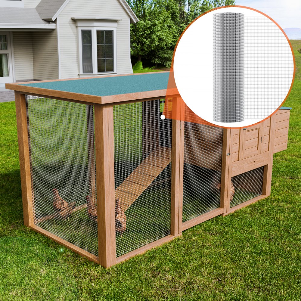 VEVOR Hardware Cloth 1/2 inch 36 inch x 100 ft 19 Gauge Chicken Wire Fence, Hot-Dip Galvanized After Welding Metal Wire