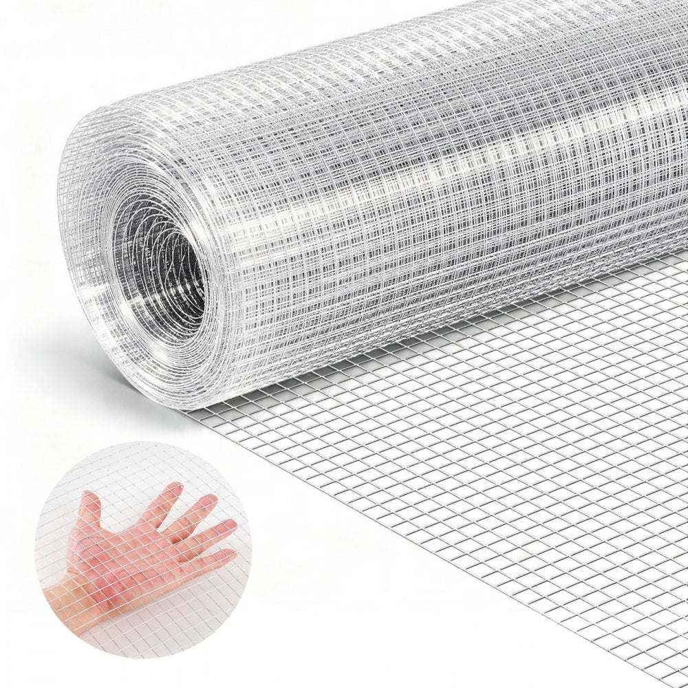 VEVOR Hardware Cloth, 1/2 inch 60 inch x 50 ft 19 Gauge Chicken Wire Fence, Hot-Dip Galvanized After Welding Metal Wire