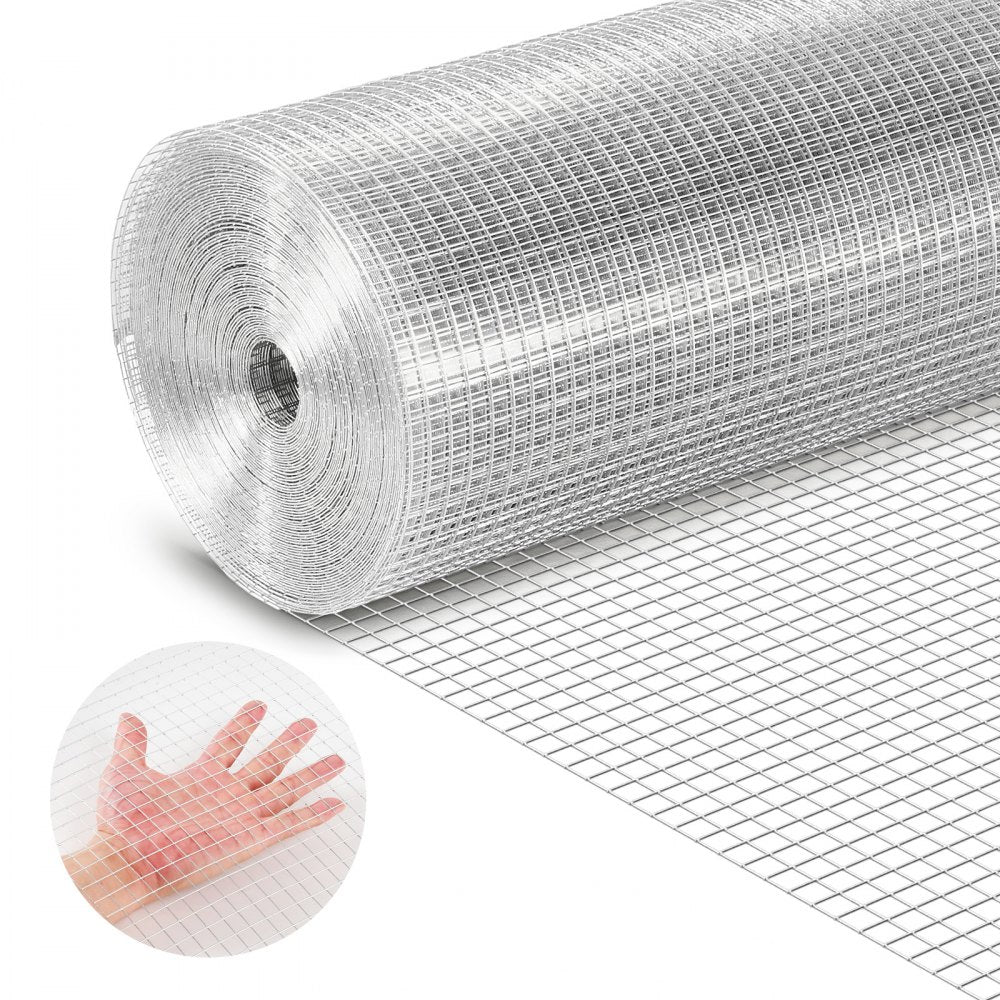 VEVOR Hardware Cloth, 1/2 inch 60 inch x 100 ft 19 Gauge Chicken Wire Fence, Hot-Dip Galvanized After Welding Metal