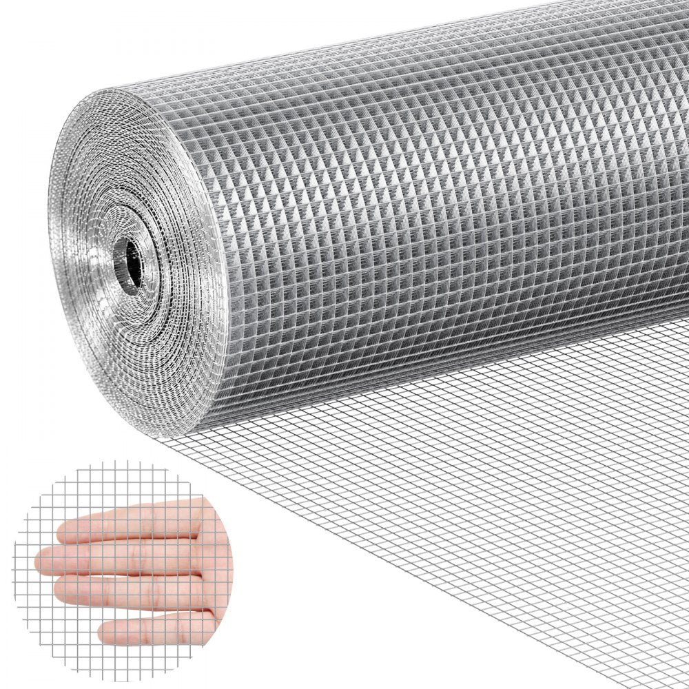 VEVOR Hardware Cloth, 1/4 inch 36in x 50 ft 23 Gauge, Hot Dipped Galvanized Wire Mesh Roll, Chicken Wire Fencing, Wire