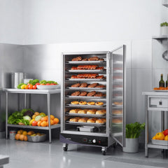 VEVOR Electric Hot Box Food Warmer, 8-Tier Commercial Warming Cabinet with Water Tray, Single-Door and Adjustable