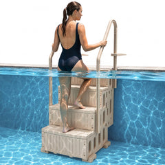 VEVOR Swimming Pool Ladder, 4-Step Double Handrails Stairs with Non-slip Heavy Duty Steps, Max Load Capacity 400 lbs