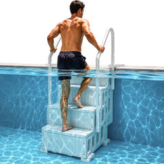 VEVOR Swimming Pool Ladder, 4-Step Double Handrails Stairs with Non-slip Heavy Duty Steps, Max Load Capacity 400 lbs