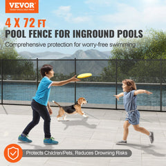 VEVOR Pool Fence, 4 x 72 FT Pool Fences for Inground Pools, Removable Child Safety Pool Fencing, Easy DIY Installation