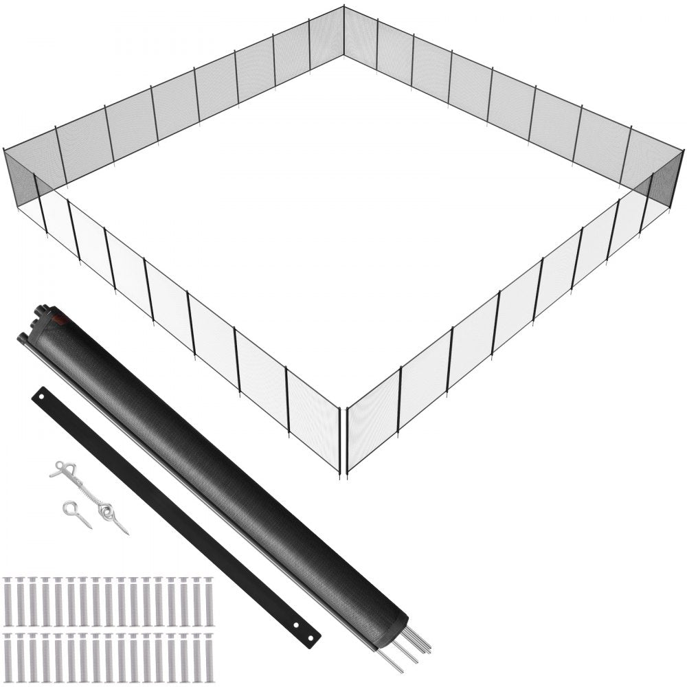 VEVOR Pool Fence, 4 x 96 FT Pool Fences for Inground Pools, Removable Child Safety Pool Fencing, Easy DIY Installation